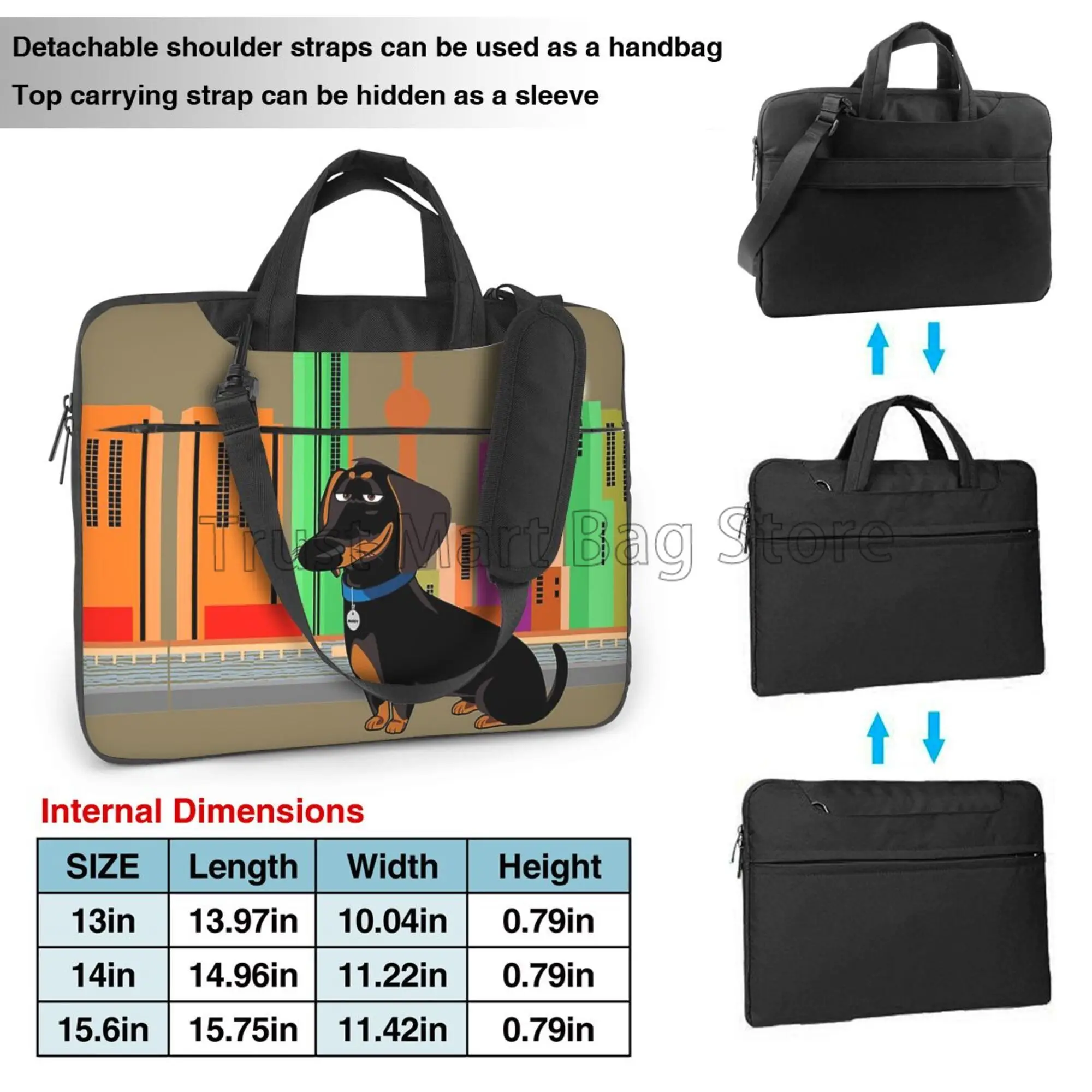 Cute Dachshund Print Laptop Ca - Laptop Accessories Organizer Bag review and price