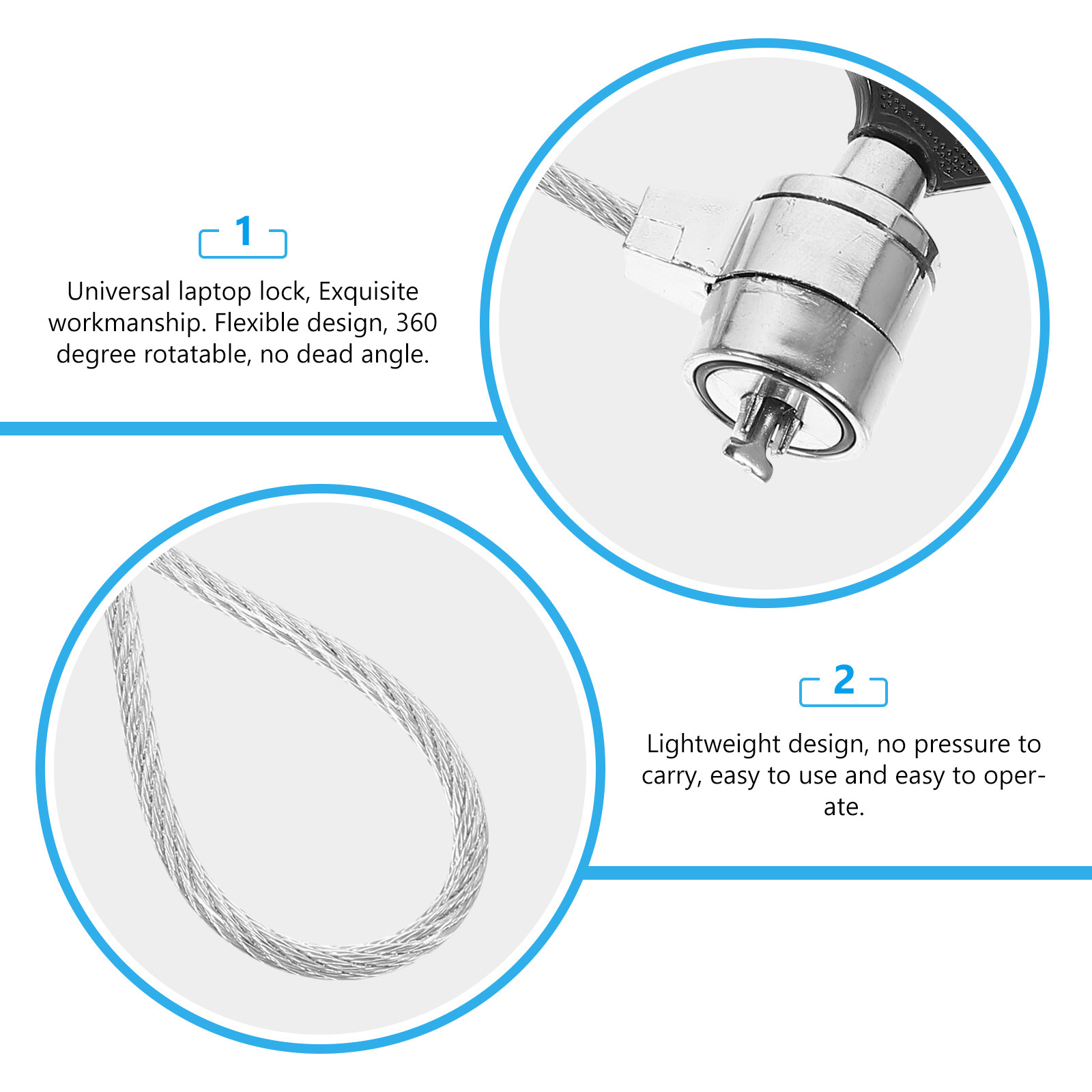 2Sets Lightweight Keyed Laptop - Laptop Lock Cable review and price