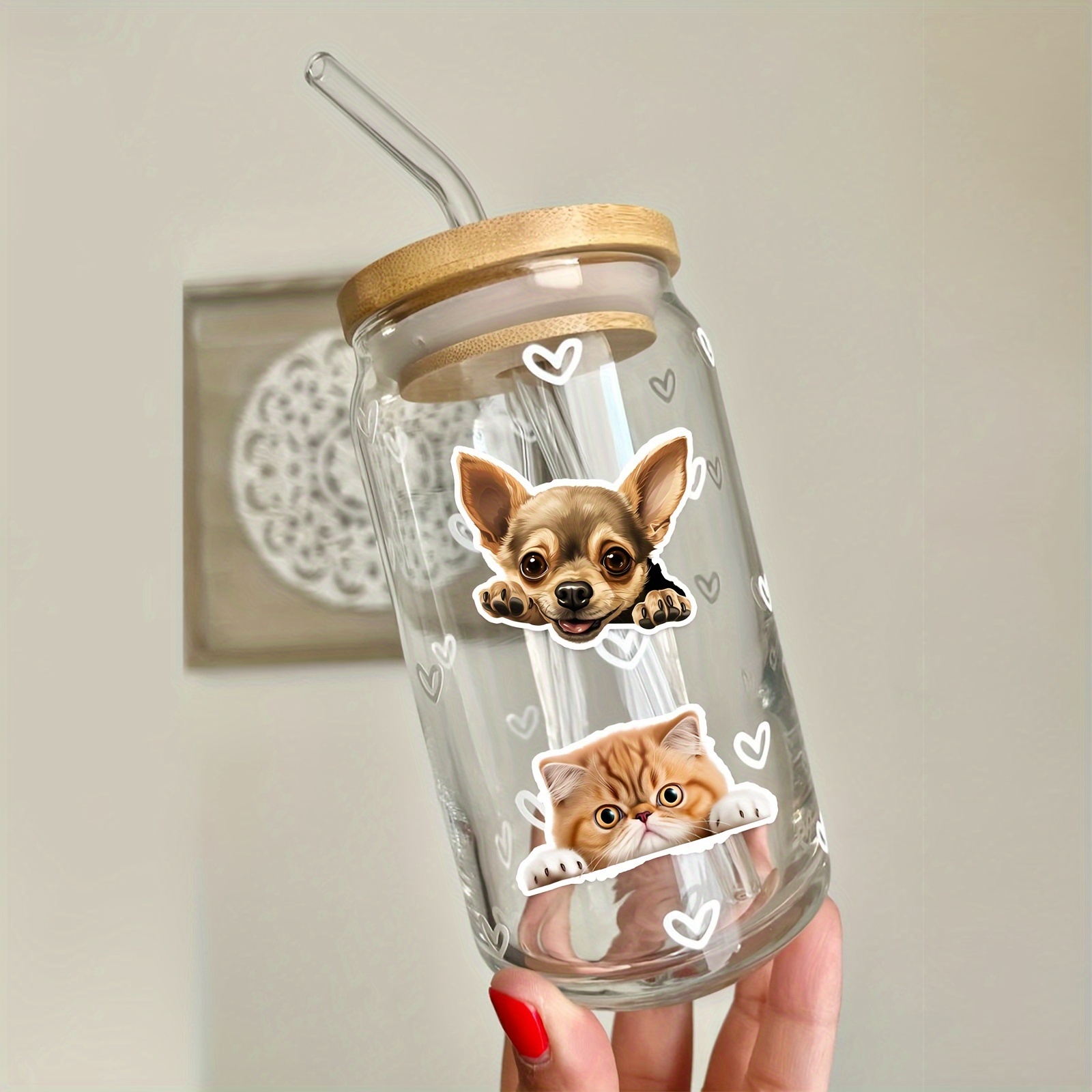 50pcs/Bag Fun Cat Dog Stickers - Laptop Accessories Organizer Bag review and price