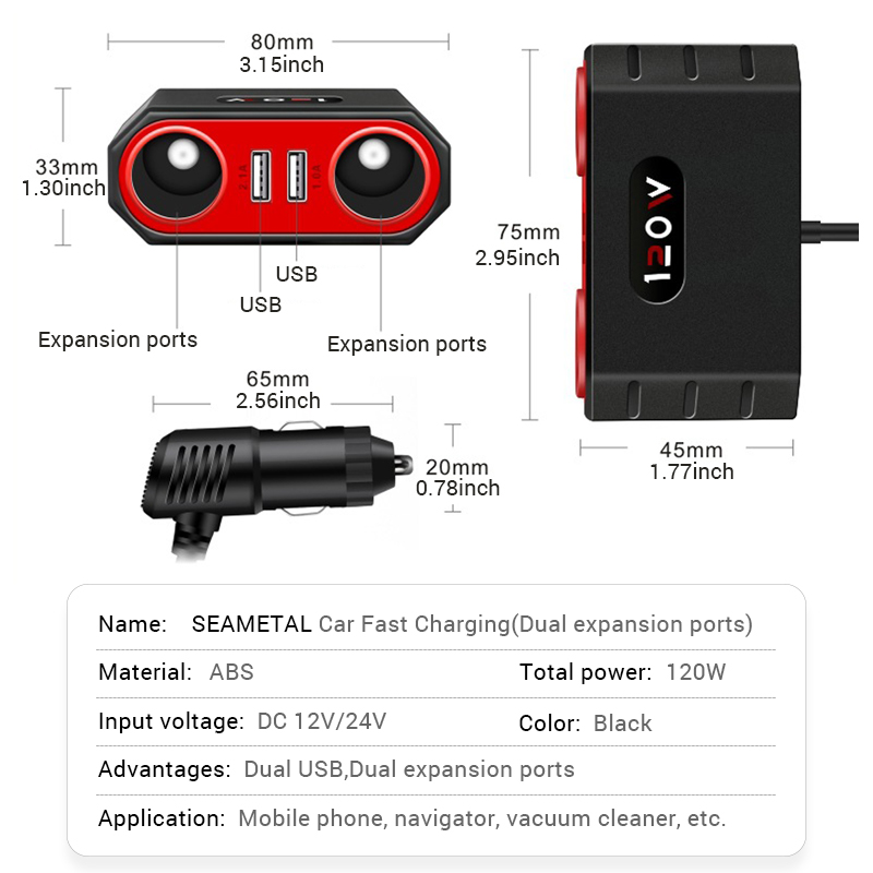SEAMETAL 120W Car Charger 1m C - Laptop Lock Cable review and price